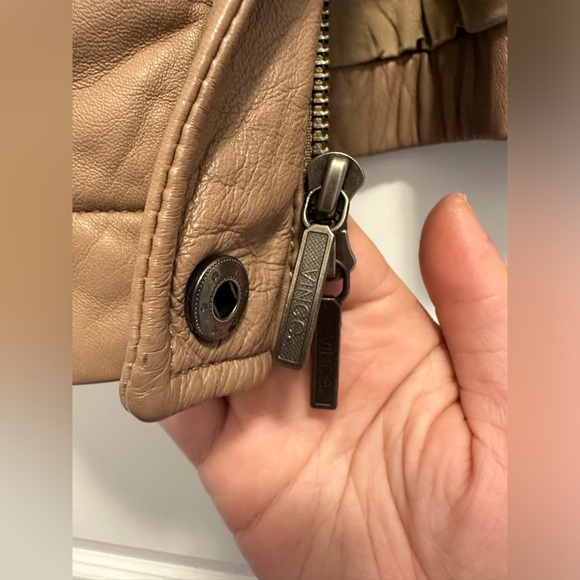 VINCE VINTAGE TAN LEATHER UTILITY JACKET - Picture 5 of 14